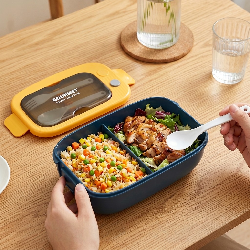 電子レンジ対応プラスチック製弁当箱 2コンパートメント漏れ防 - Food Storage Design のレビューと価格