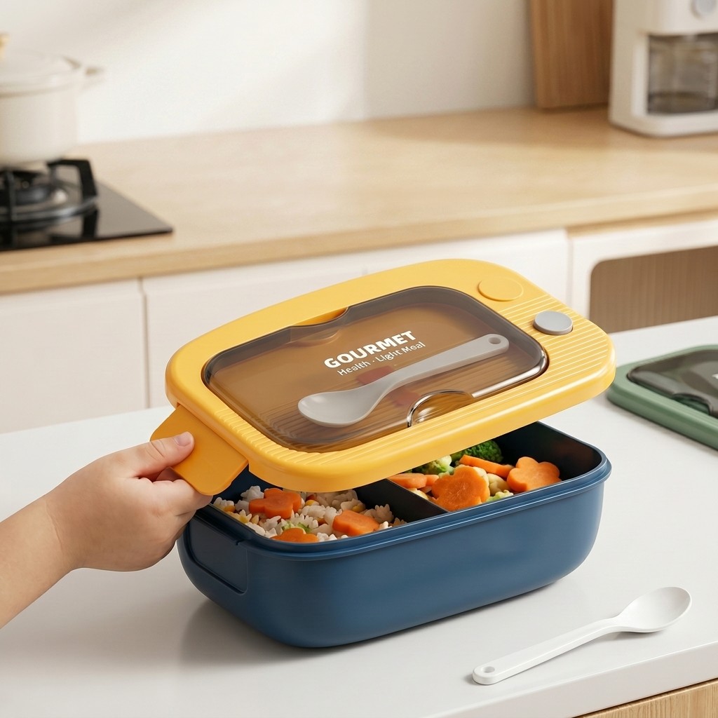 電子レンジ対応プラスチック製弁当箱 2コンパートメント漏れ防 - Food Storage Design のレビューと価格
