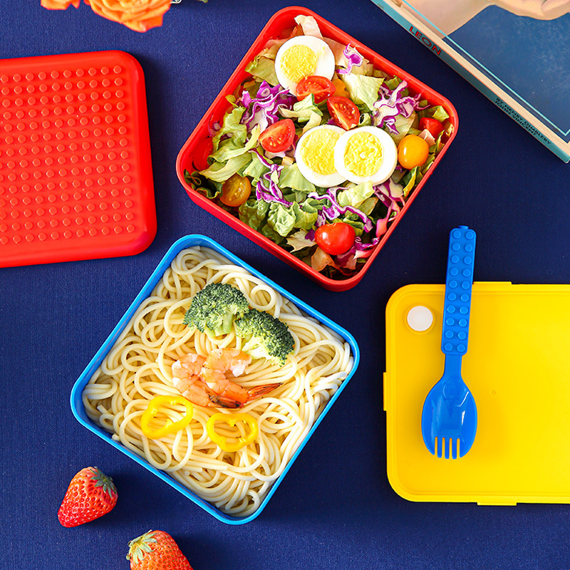 面白い密閉型ランチ弁当箱セットDIYカラービルディングブロッ - Food Storage Building のレビューと価格