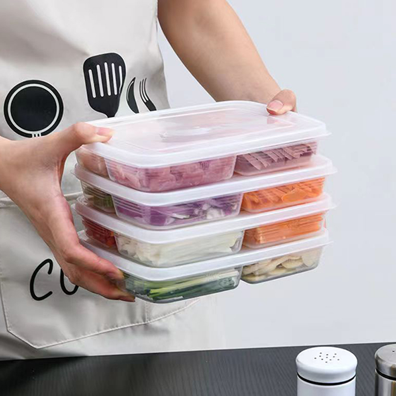 新しい【4グリッドプラスチック収納ボックスポータブルコンパー - Food Storage Drawer Organizer のレビューと価格