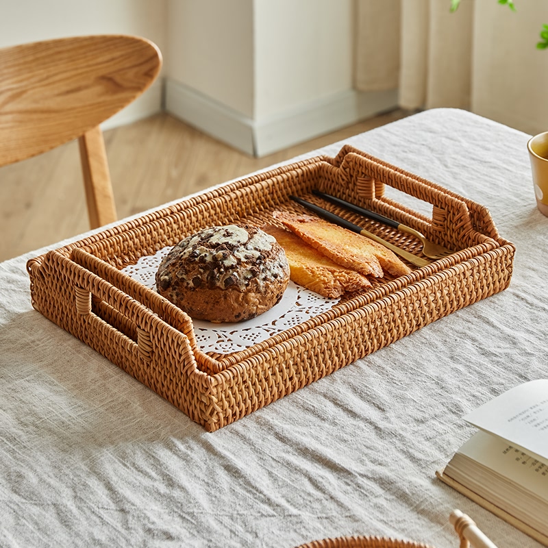 長方形の籐トレイ,ピクニックバスケット,フードプレート,果物 - Food Storage In Plants のレビューと価格