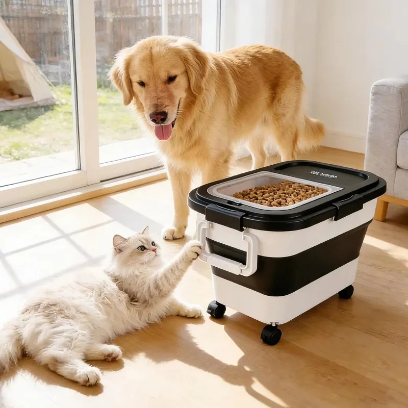 犬用フード保存容器 20～25ポンド、気密ペットフードビン、 - Food Storage Bins のレビューと価格