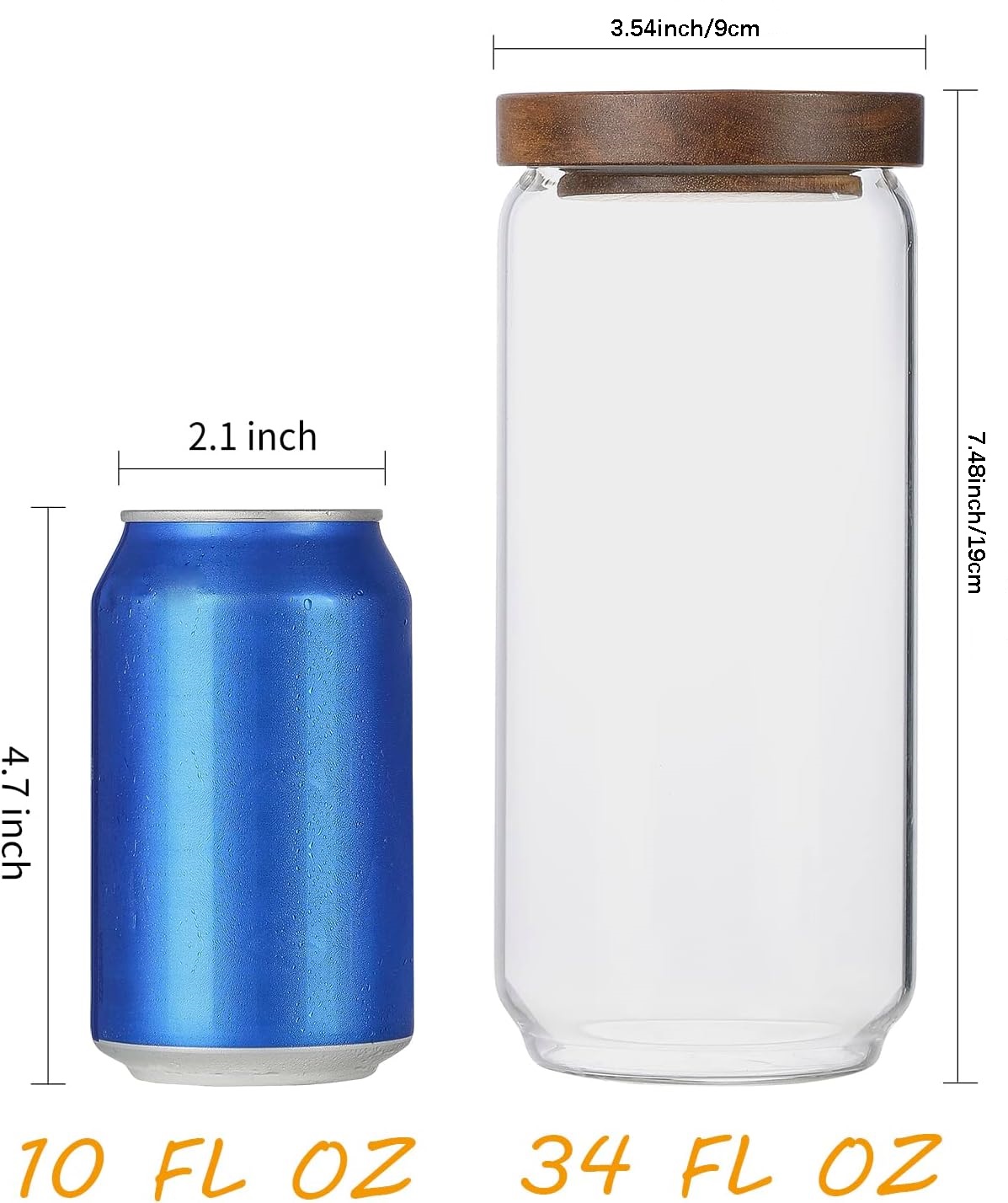 4個パック 34オンス ガラス瓶 木製蓋付き、ガラス製キッチ - Food Storage Set Glass のレビューと価格