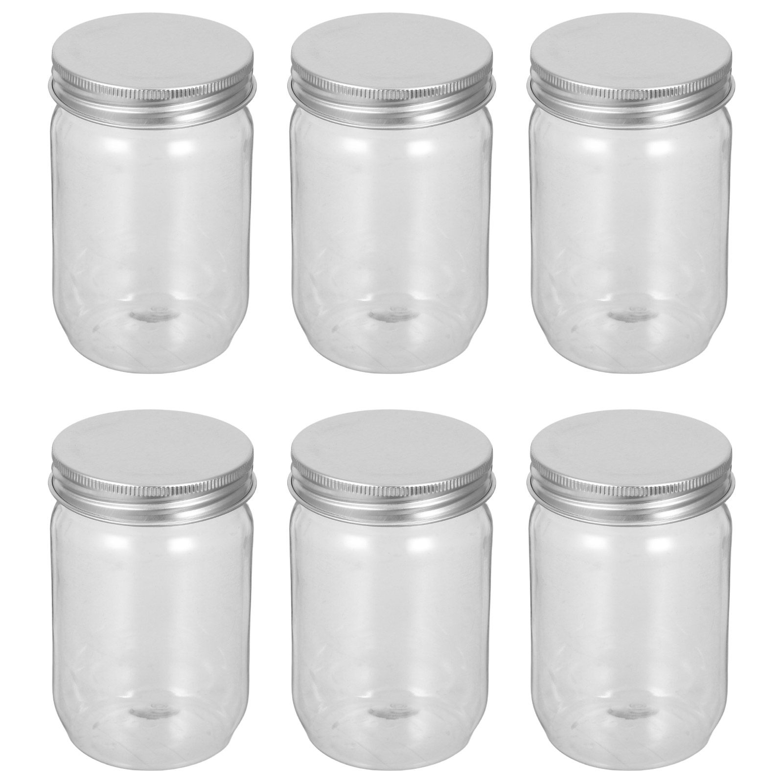 6個入り透明プラスチック製メイソンジャー、気密蓋付き、透明食 - Food Storage And Container のレビューと価格