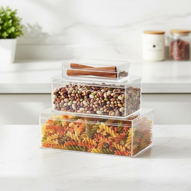 厚みのある長方形アクリル収納ボックス高透明食品ギフト包装植物 - Food Storage Cupboard のレビューと価格