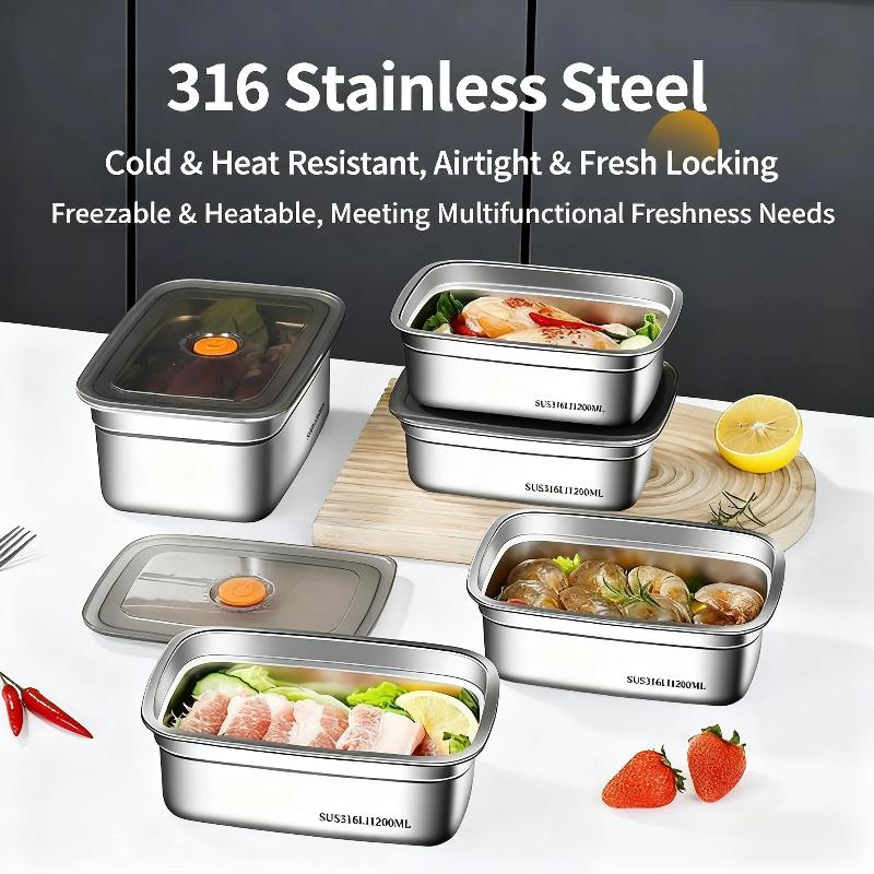ステンレス製密閉ランチボックス 大容量 食品安全保存容器 学 - Food Storage Safe のレビューと価格