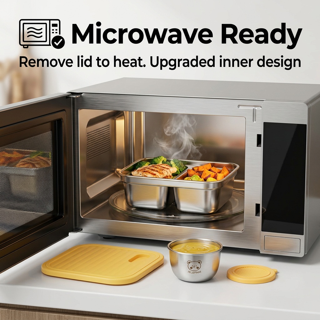 304ステンレス製ランチ容器、子供や学生向けの携帯用密閉ラン - Food Storage Design のレビューと価格