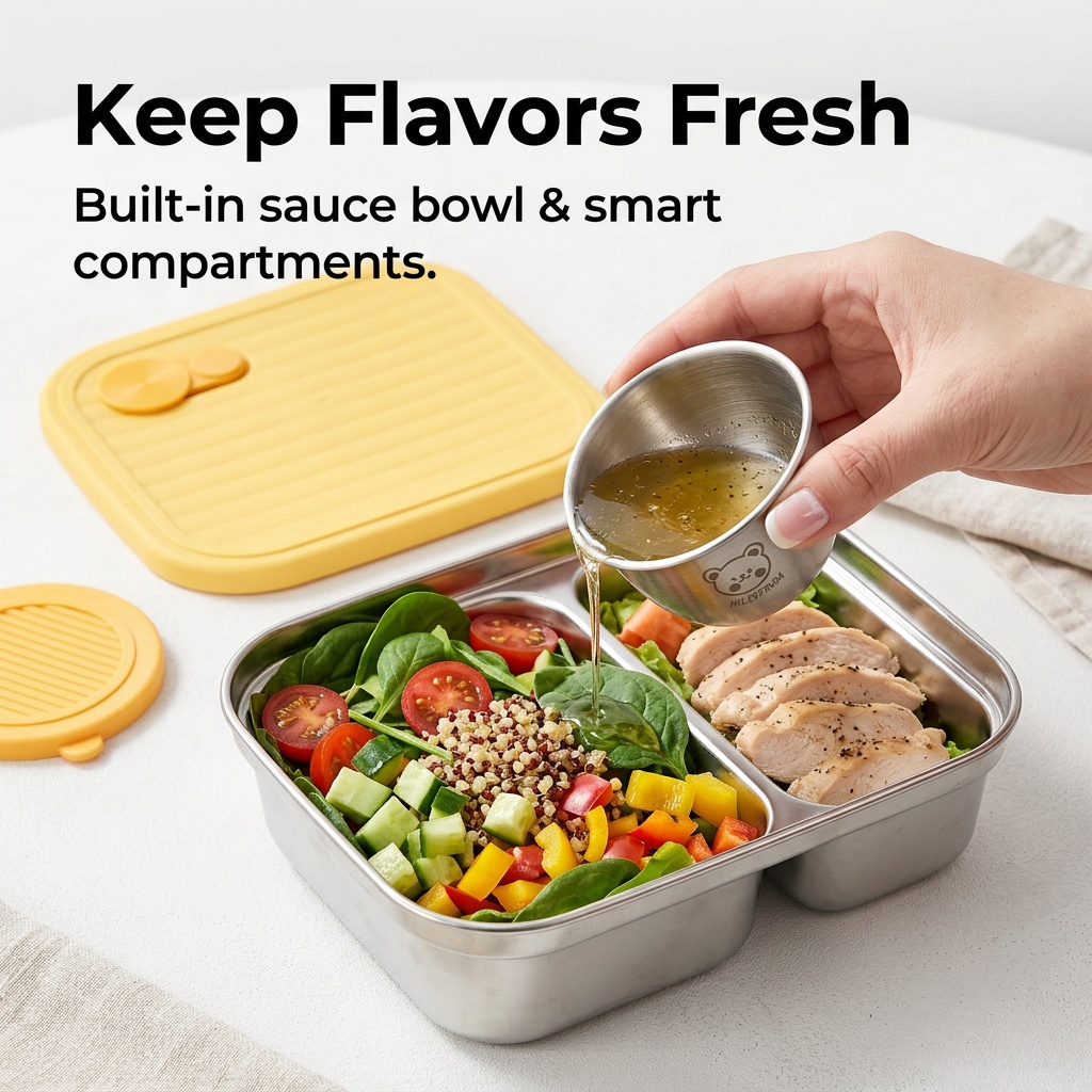 304ステンレス製ランチ容器、子供や学生向けの携帯用密閉ラン - Food Storage Design のレビューと価格