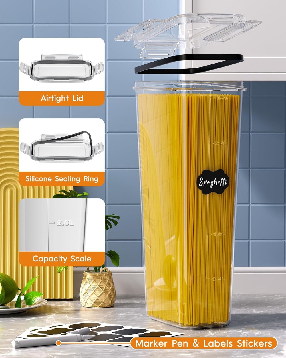 24個入り気密食品保存容器、蓋付き、BPAフリープラスチック - Food Storage And Container のレビューと価格
