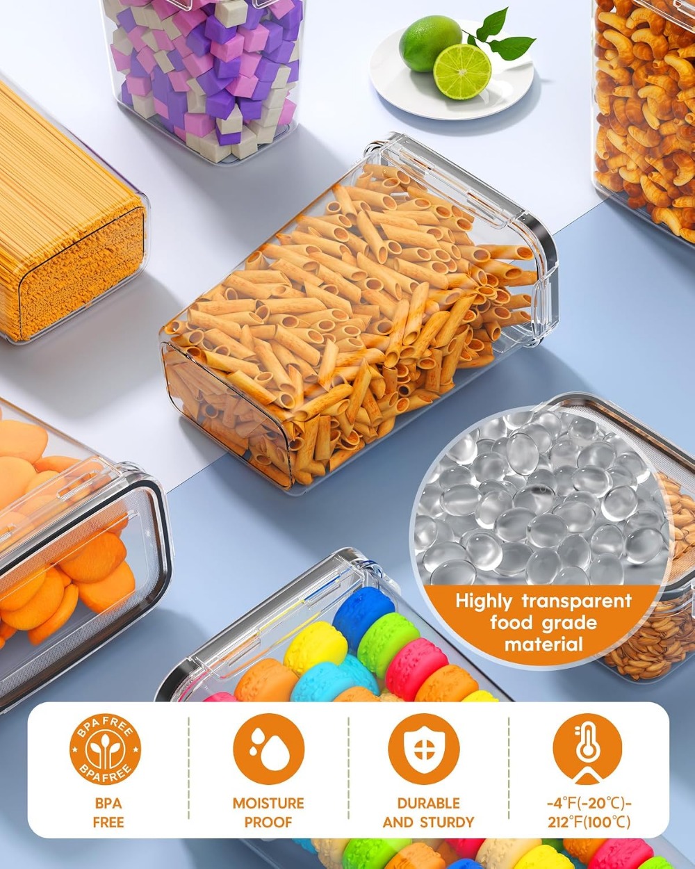 24個入り気密食品保存容器、蓋付き、BPAフリープラスチック - Food Storage And Container のレビューと価格