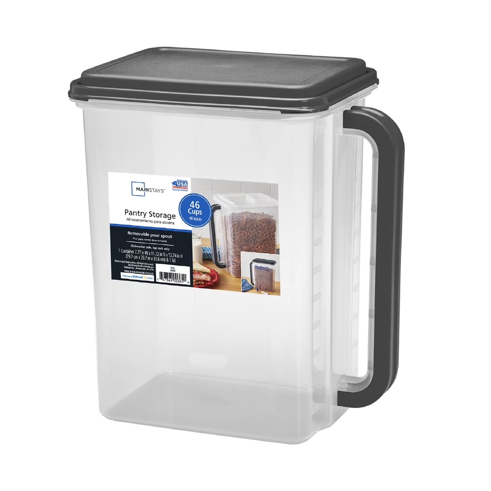 大容量プラスチック食品保存容器 蓋とハンドル付き 46カップ - Food Storage Organizer のレビューと価格