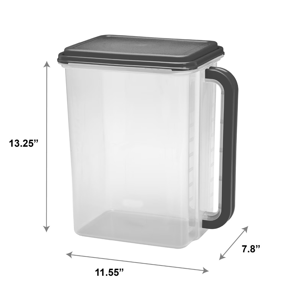 大容量プラスチック食品保存容器 蓋とハンドル付き 46カップ - Food Storage Organizer のレビューと価格
