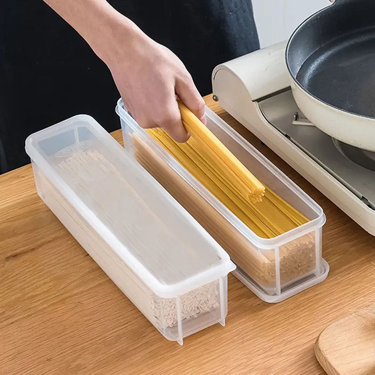 1つのプラスチック製透明収納ボックス、蓋付き冷蔵庫用食品保存 - Food Storage Cupboard のレビューと価格